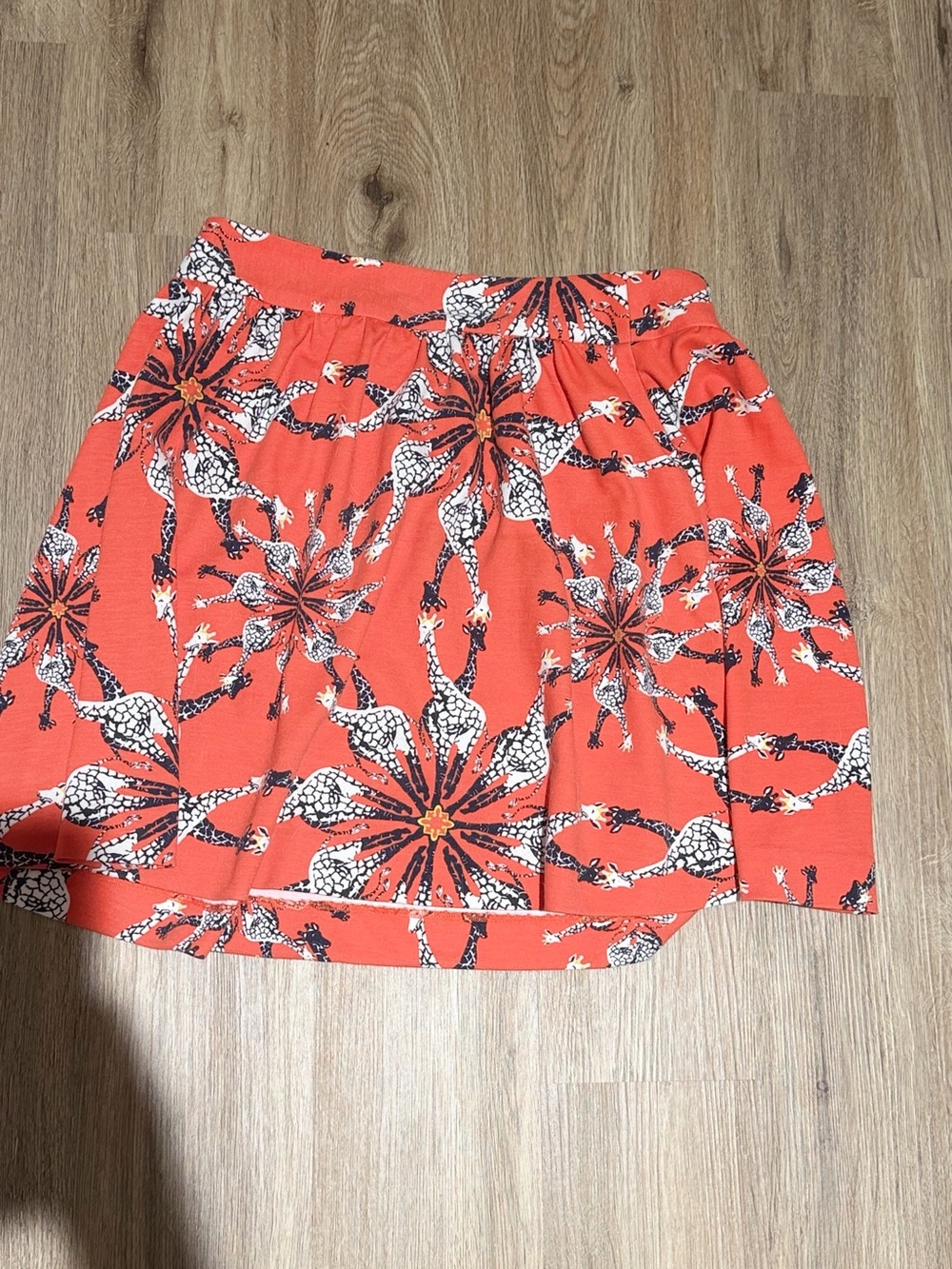 crown & ivy Coral Floral Circle Skirt